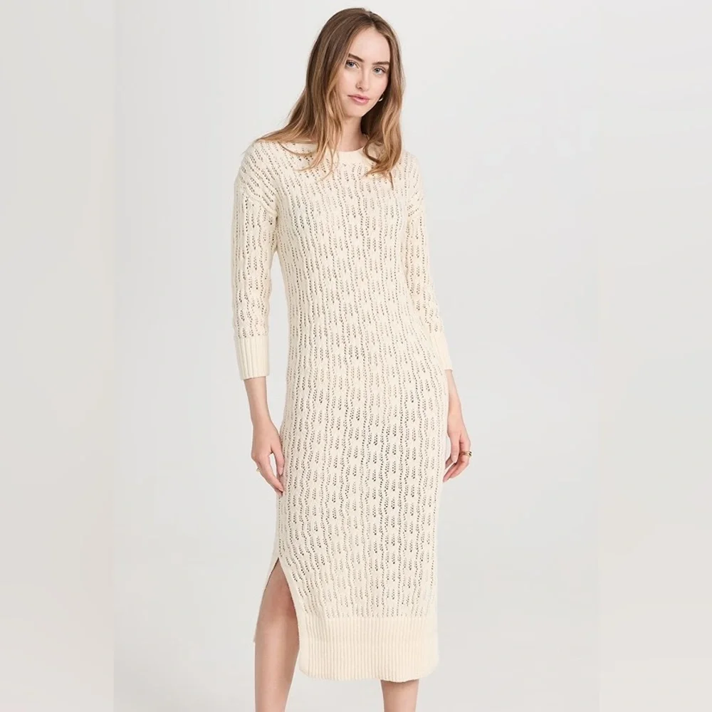 NWT NSF Georgina Crew Midi Sweater Dress in white. Size XL - Picture 2 of 8